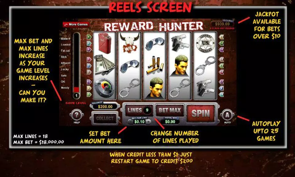 Reward Hunter Slot Machine Screenshot2