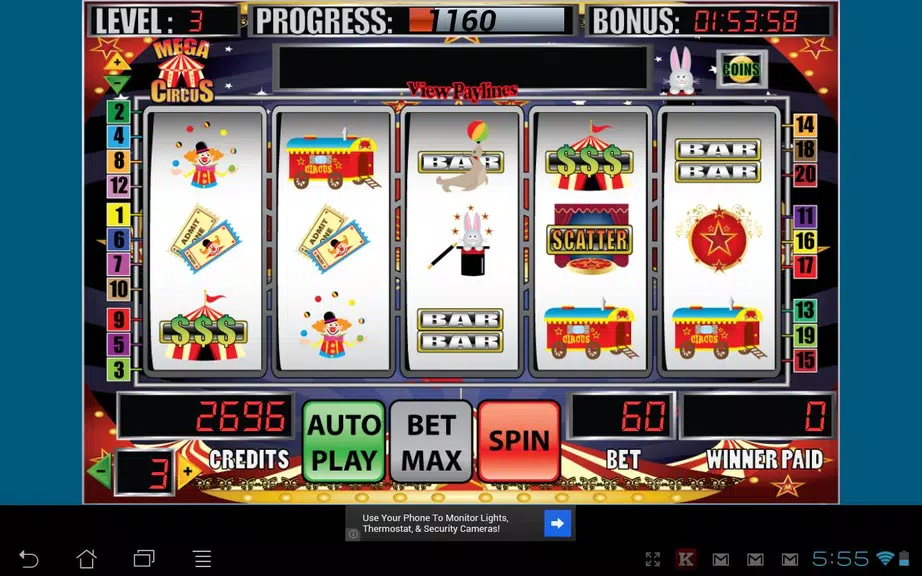 Mega Circus Slot Machine Screenshot1