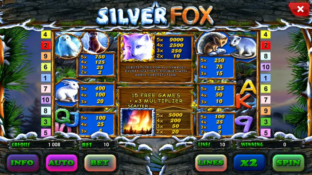 Silver Fox slot Screenshot3