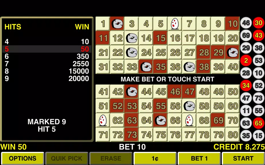 Keno Eggs Las Vegas Casino Screenshot2