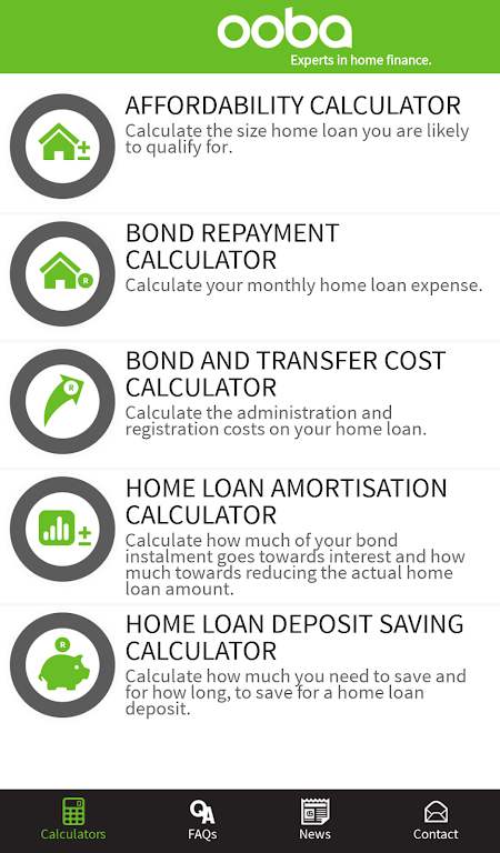 ooba Home Loans Calculators Screenshot1