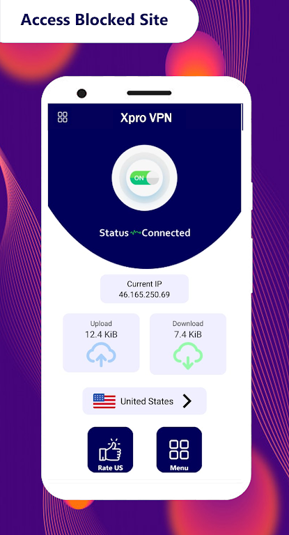 Blue VPN - Speedy VPN Unlimited & Secure Hotspot Screenshot2