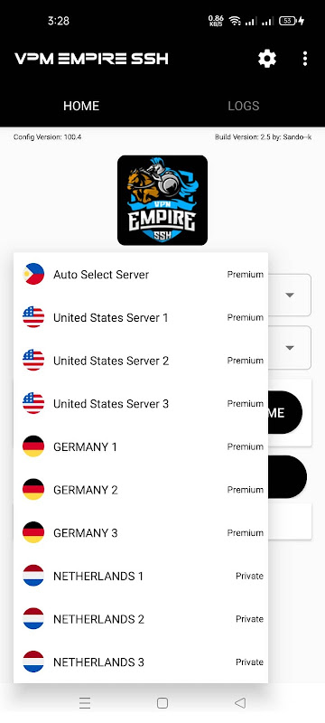 VPN EMPIRE SSH Screenshot2