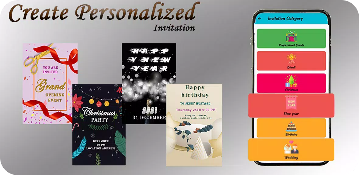 Invitation card maker : events Screenshot3