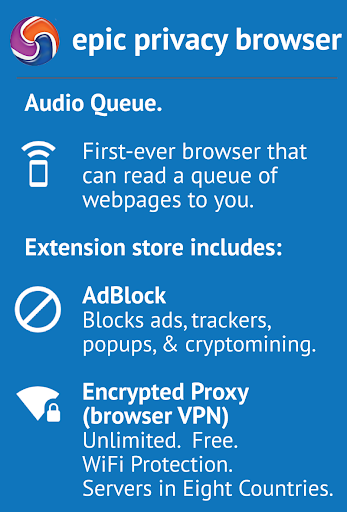 Epic Privacy Browser with AdBlock, Vault, Free VPN Screenshot3