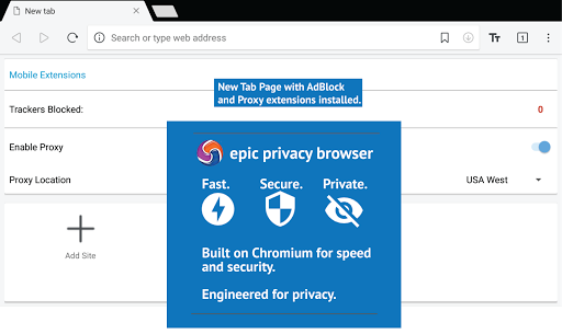 Epic Privacy Browser with AdBlock, Vault, Free VPN Screenshot2