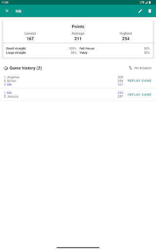 Yatzy Scoring Card - Play Yahtzee Screenshot2