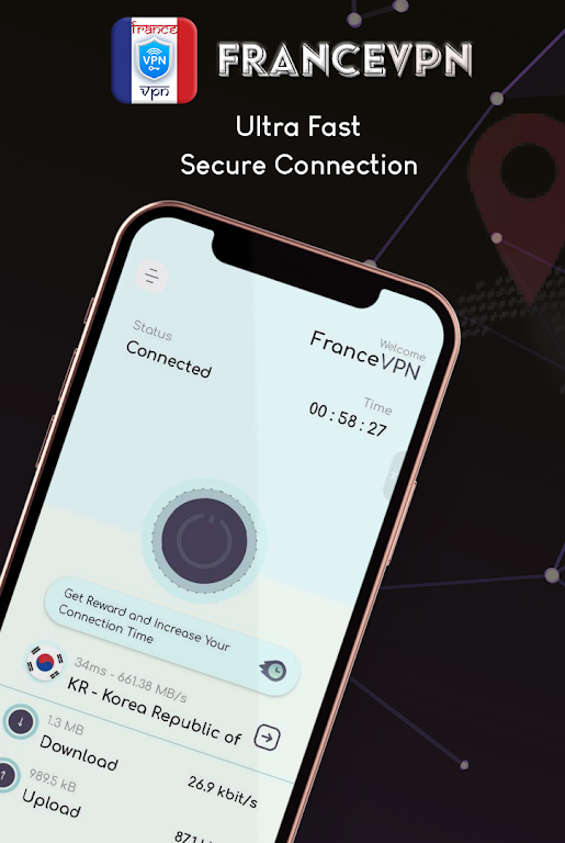 VPN France - get France ip VPN Screenshot1