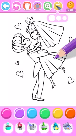 Princess Wedding Coloring Game Screenshot1