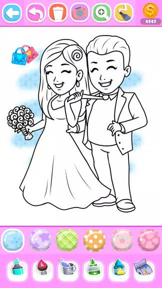 Princess Wedding Coloring Game Screenshot2