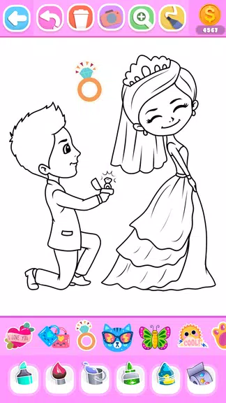 Princess Wedding Coloring Game Screenshot3