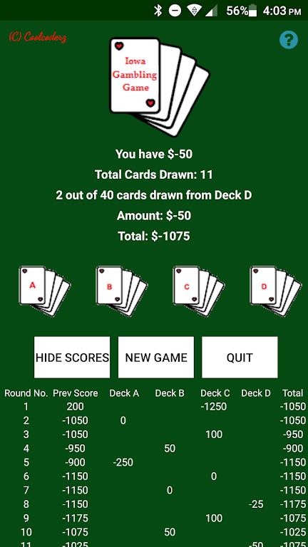 Iowa Gambling Game: Decision M Screenshot1