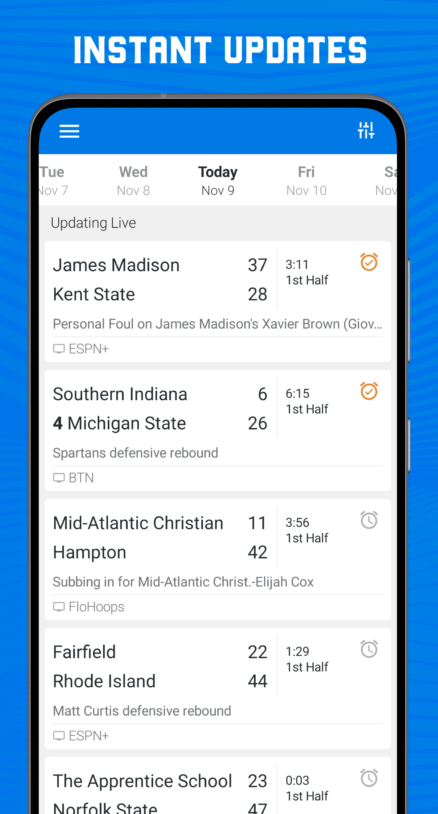 Scores App: College Basketball Screenshot1