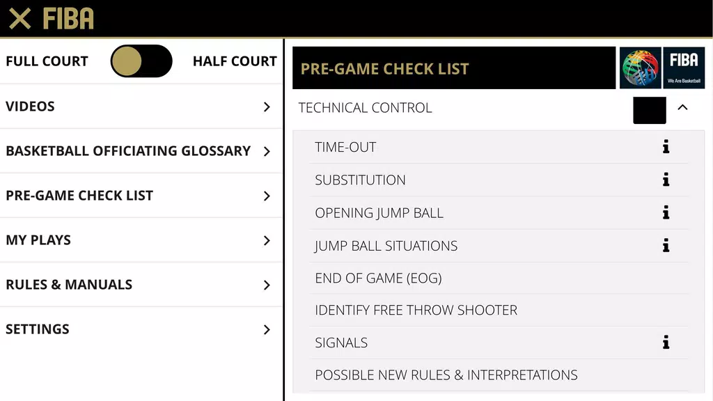 FIBA iRef Pre-Game Screenshot3