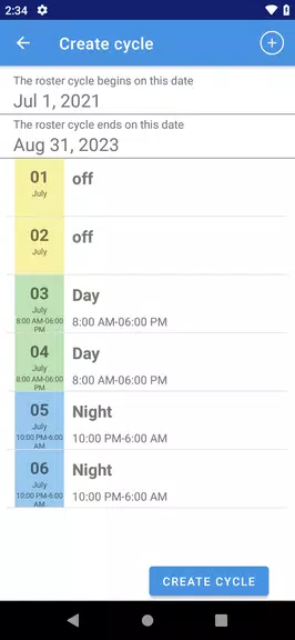 Roster Shift Schedule Screenshot2