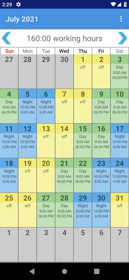 Roster Shift Schedule Screenshot1