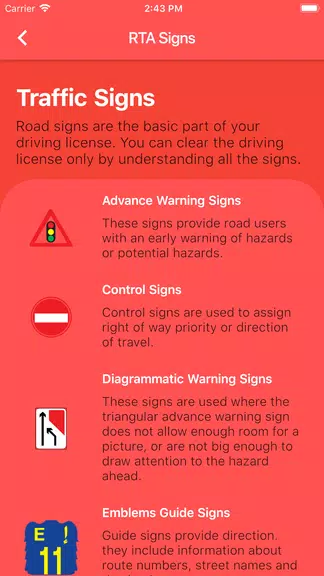RTA Signal Test: Traffic Signs Screenshot2