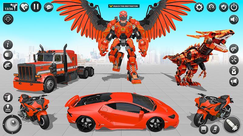 Flying Hawk Robot Car Games Screenshot9