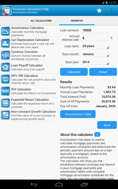 Financial Calculators Screenshot2