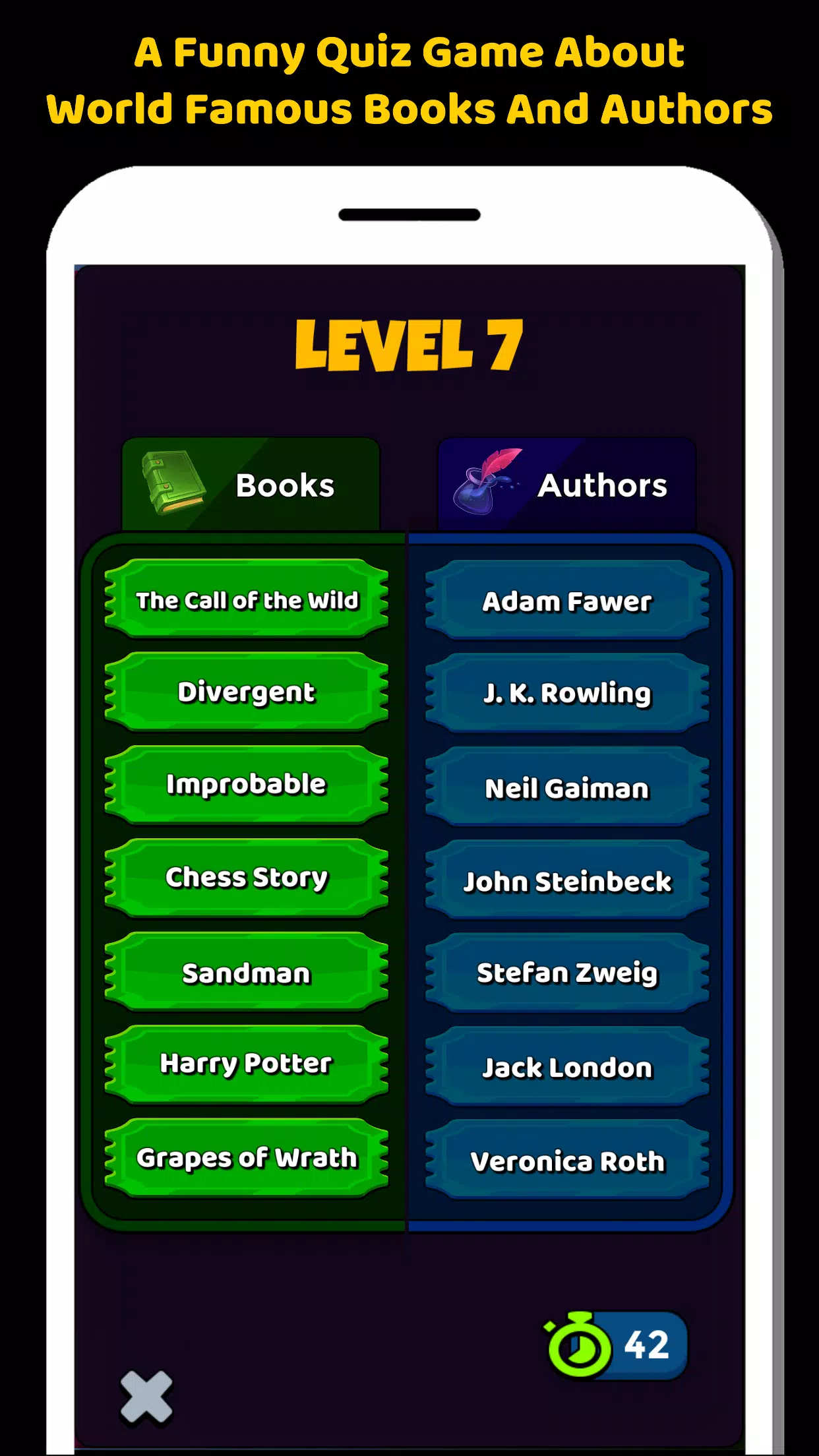 Books And Authors Quiz Game Screenshot3