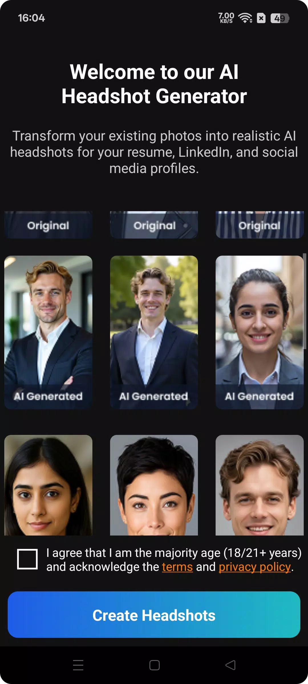 AI Headshot Generator Screenshot2
