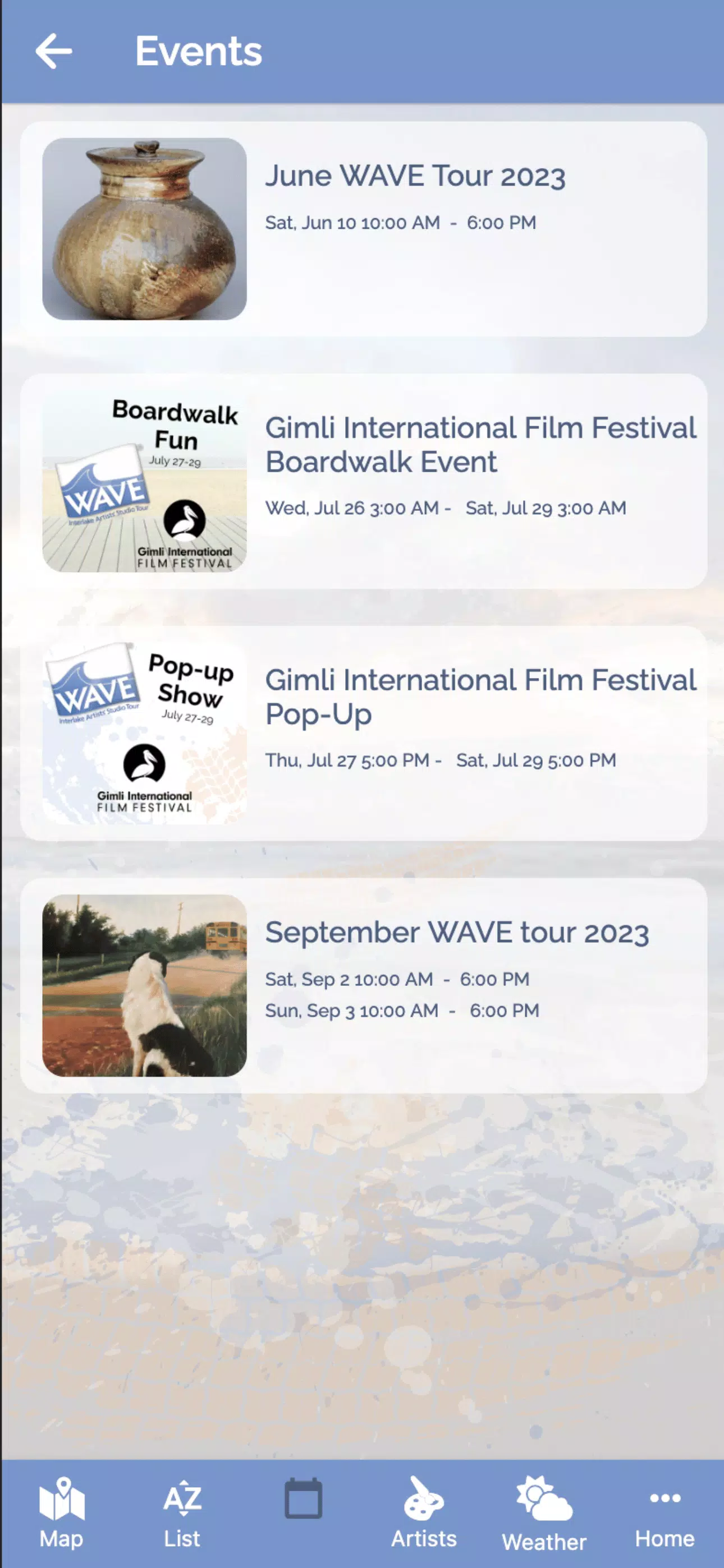 Interlake Wave Artists Tour Screenshot4