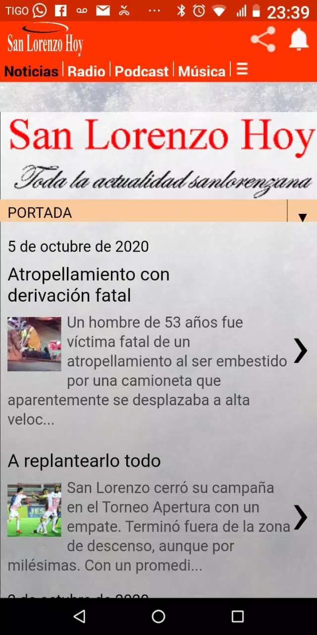 San Lorenzo Hoy Screenshot1