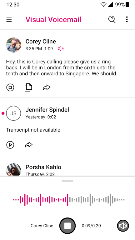 Visual Voicemail Screenshot2