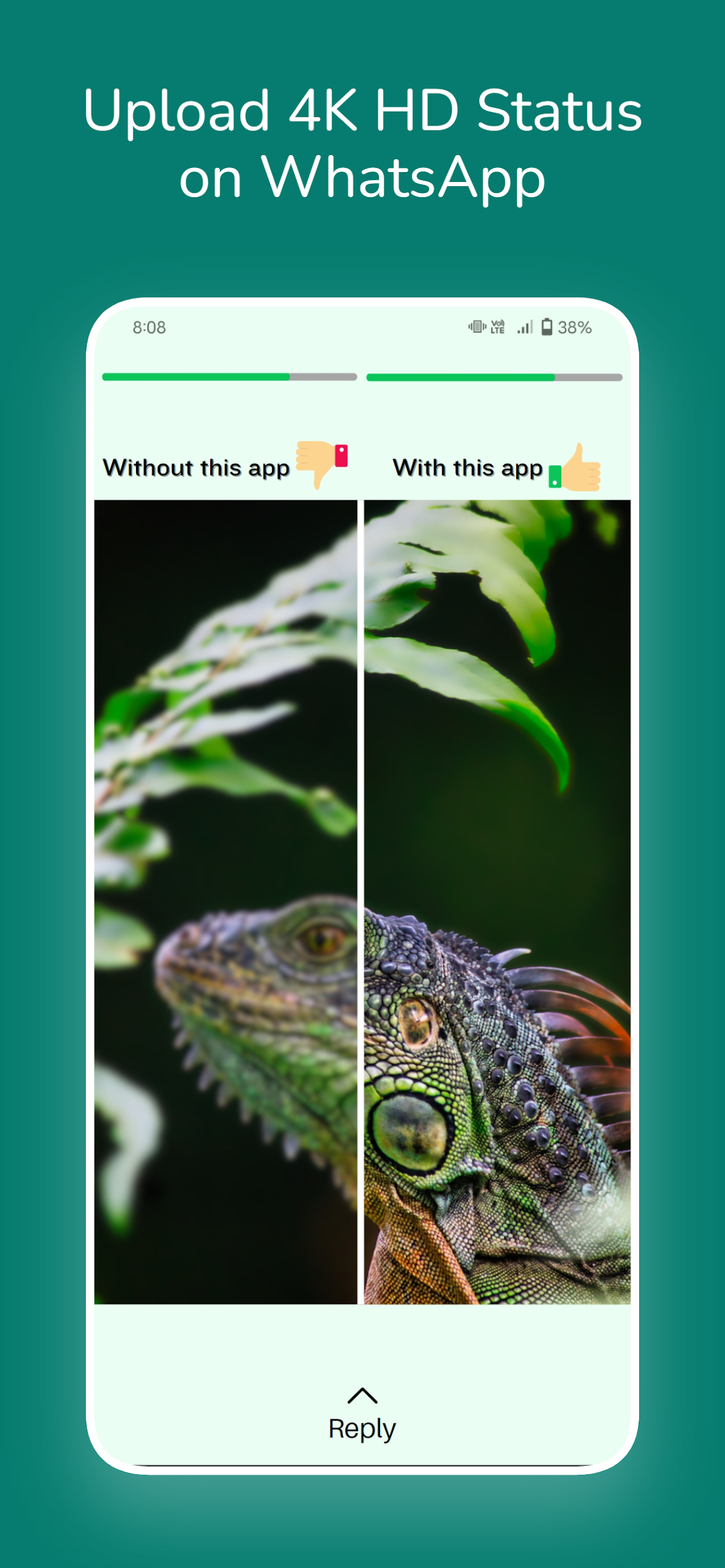 Upload High Quality Status Screenshot1