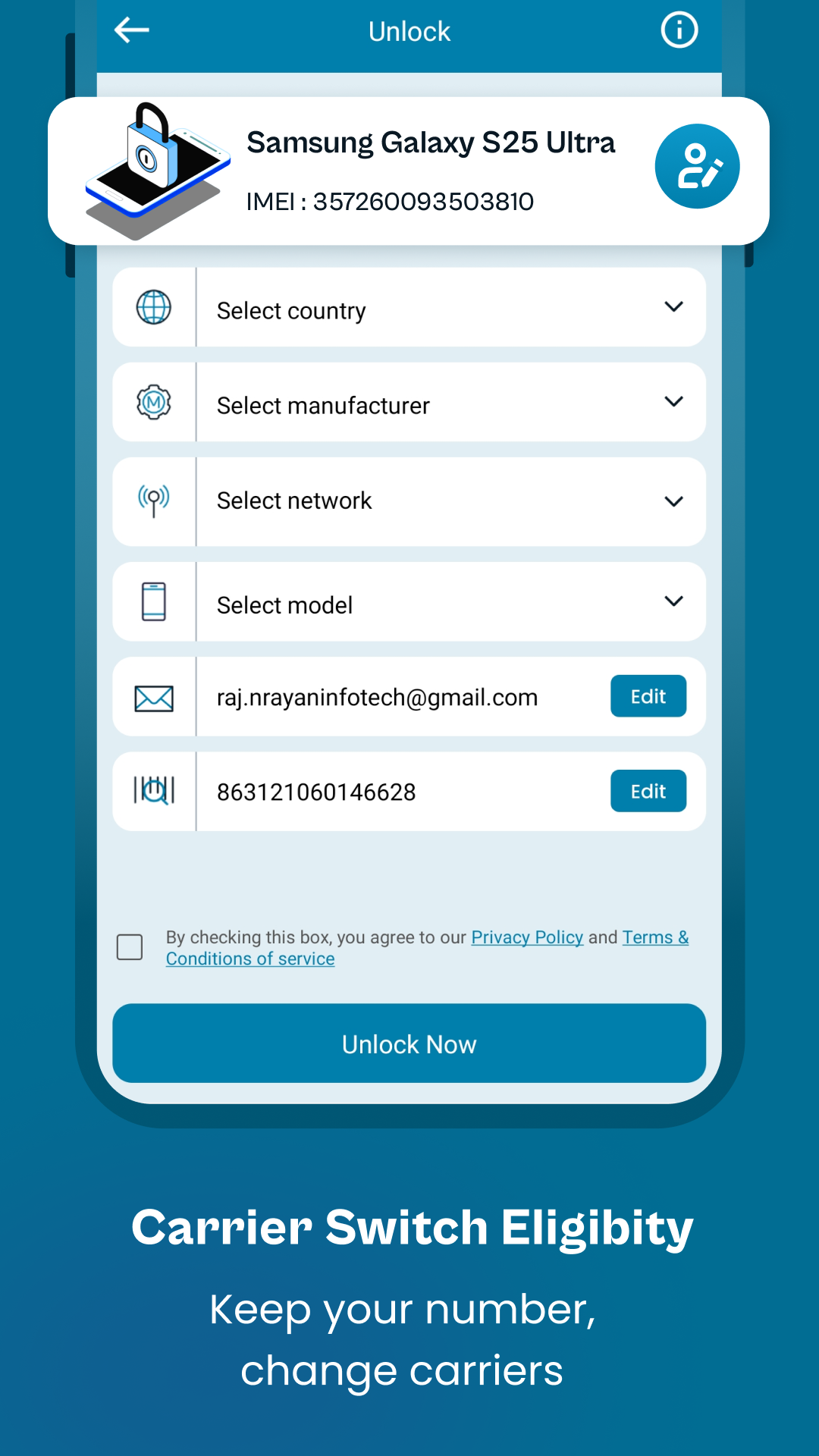 ATT Network Unlock Samsung App Screenshot4