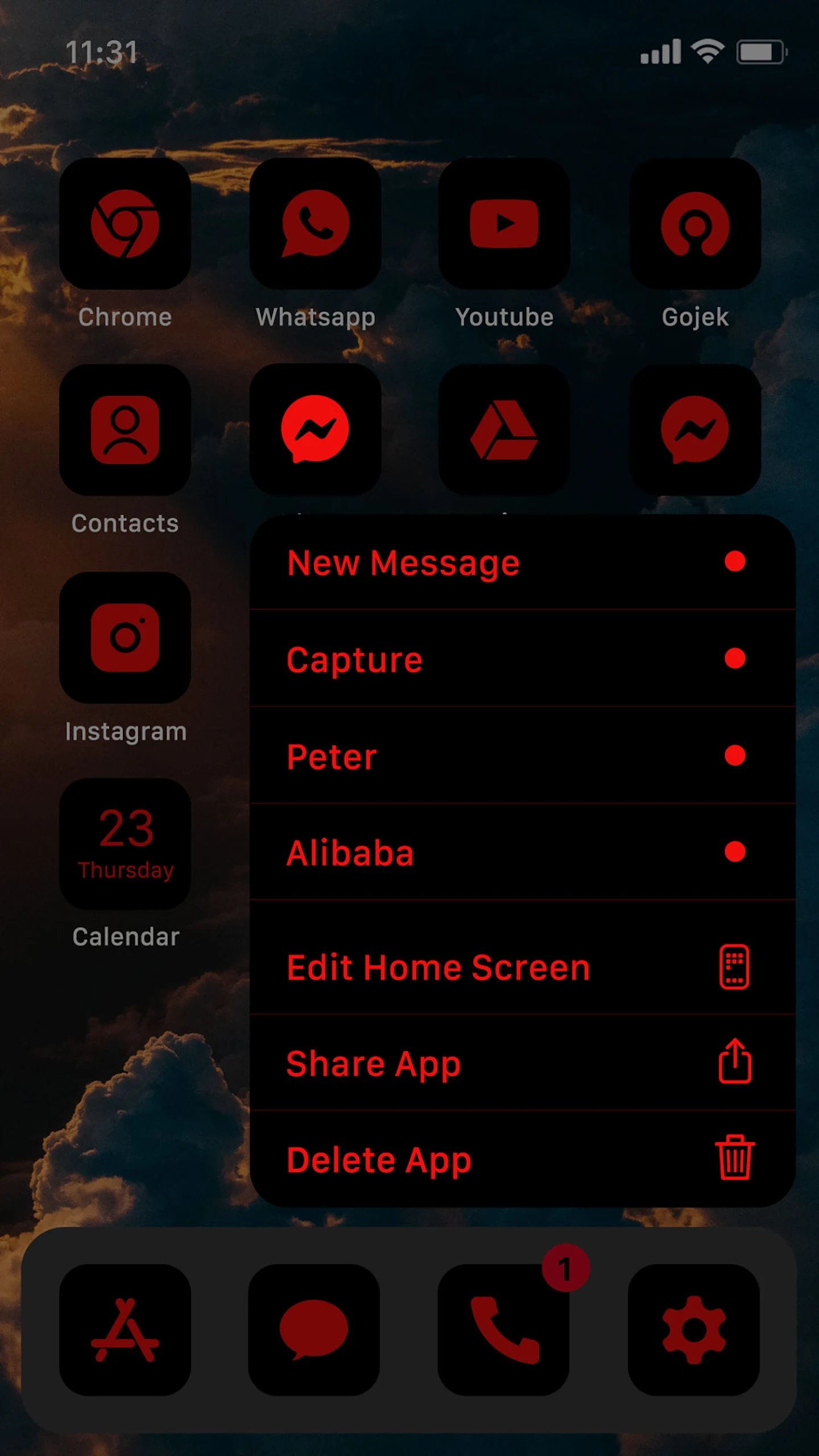 Wow Red Black Theme, Icon Pack Screenshot6