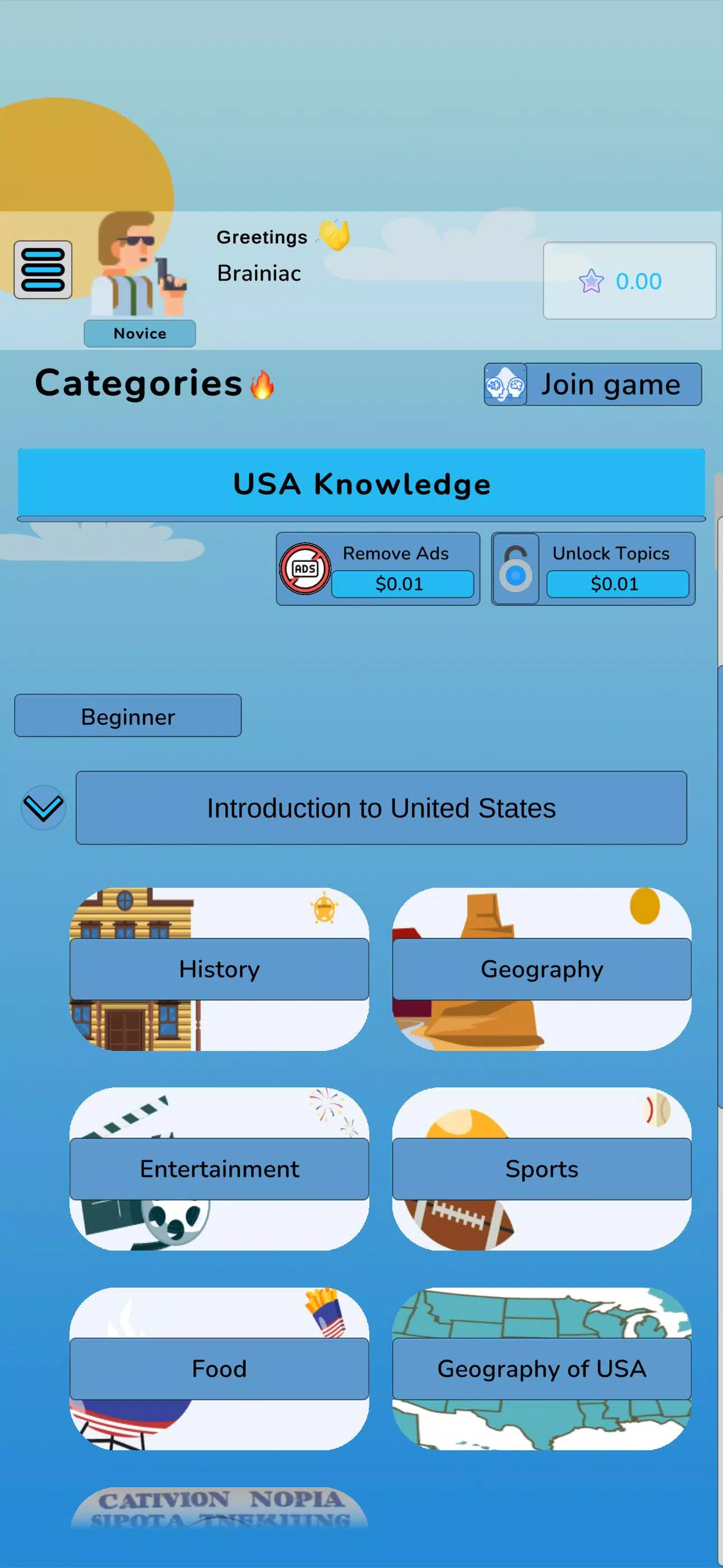 United States Knowledge Quiz Screenshot1