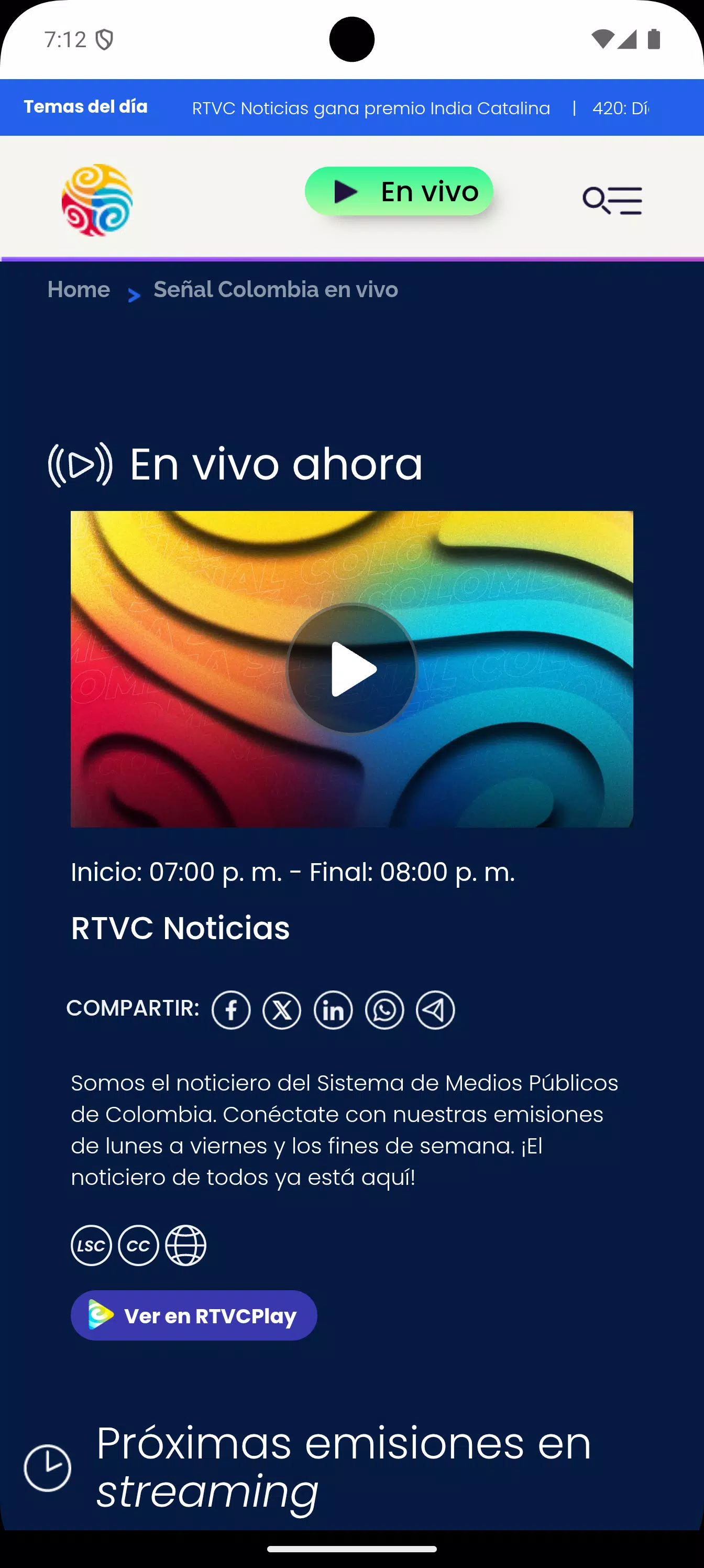 Señal Colombia Screenshot4