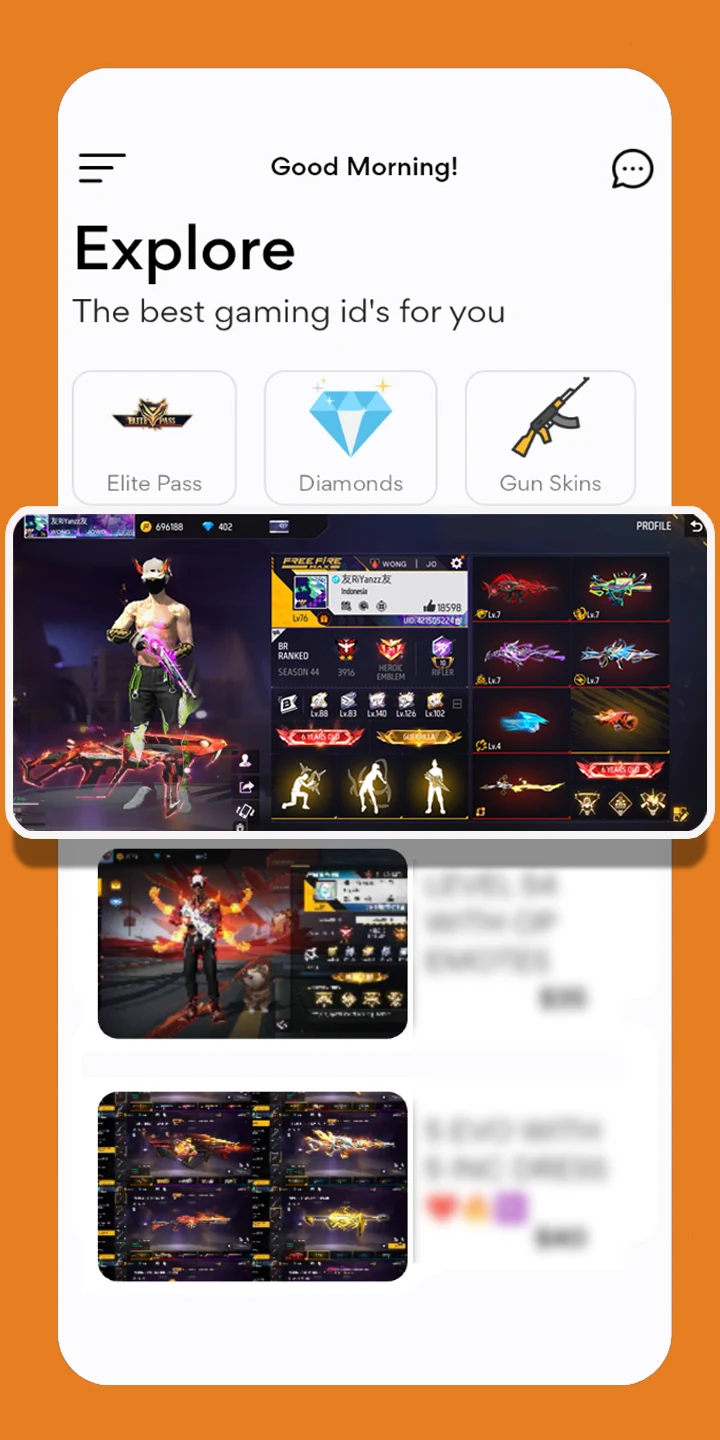 FFF FF ID Selling & Buying App Screenshot1