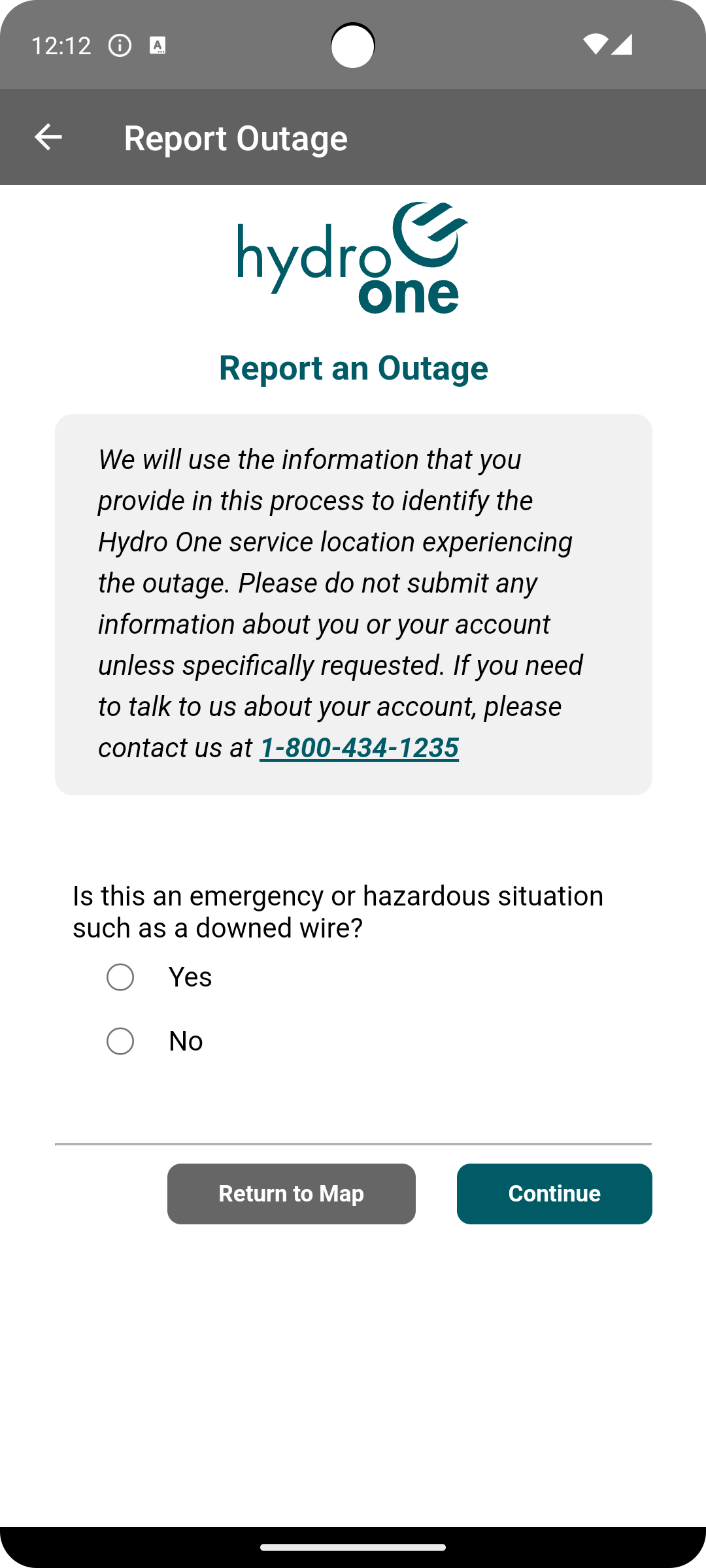 Hydro One Mobile App Screenshot6