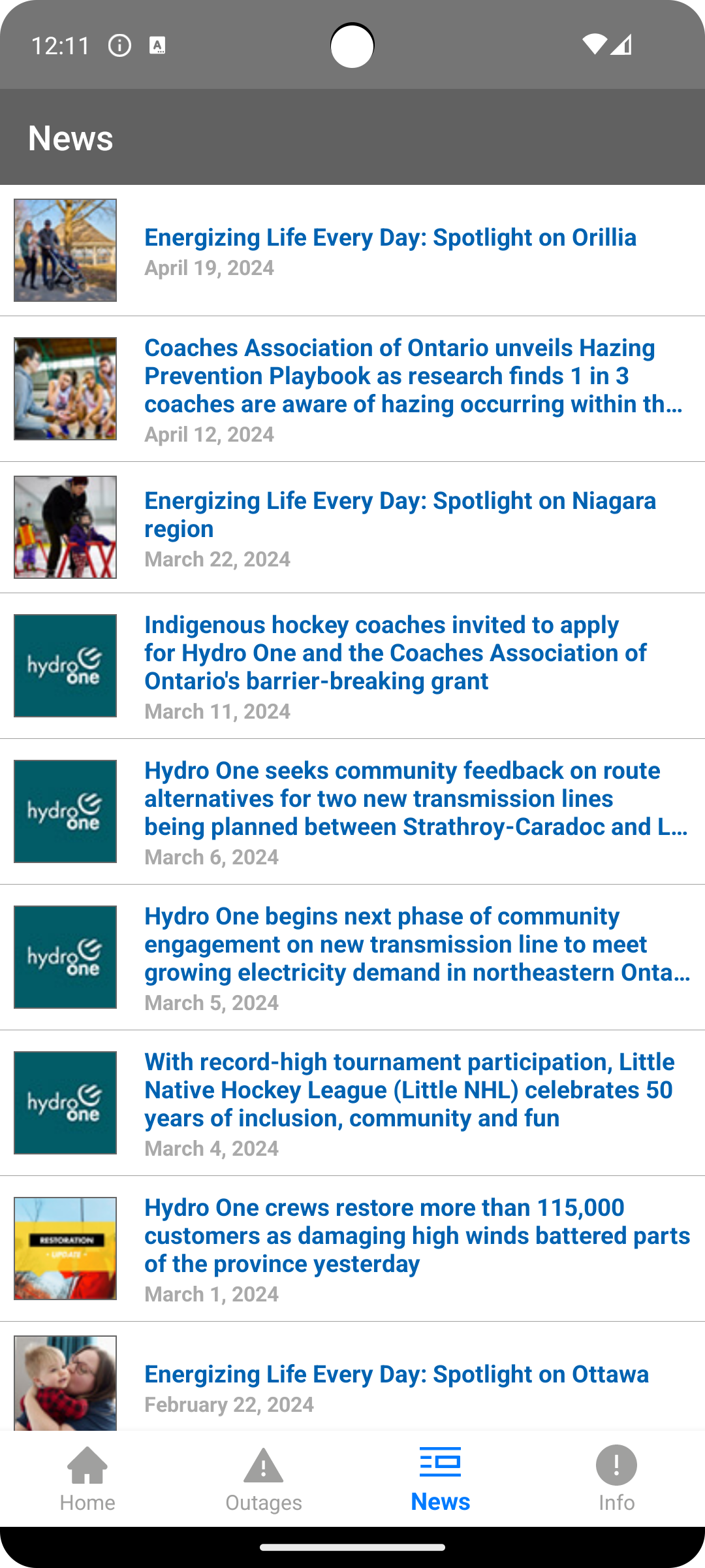 Hydro One Mobile App Screenshot3
