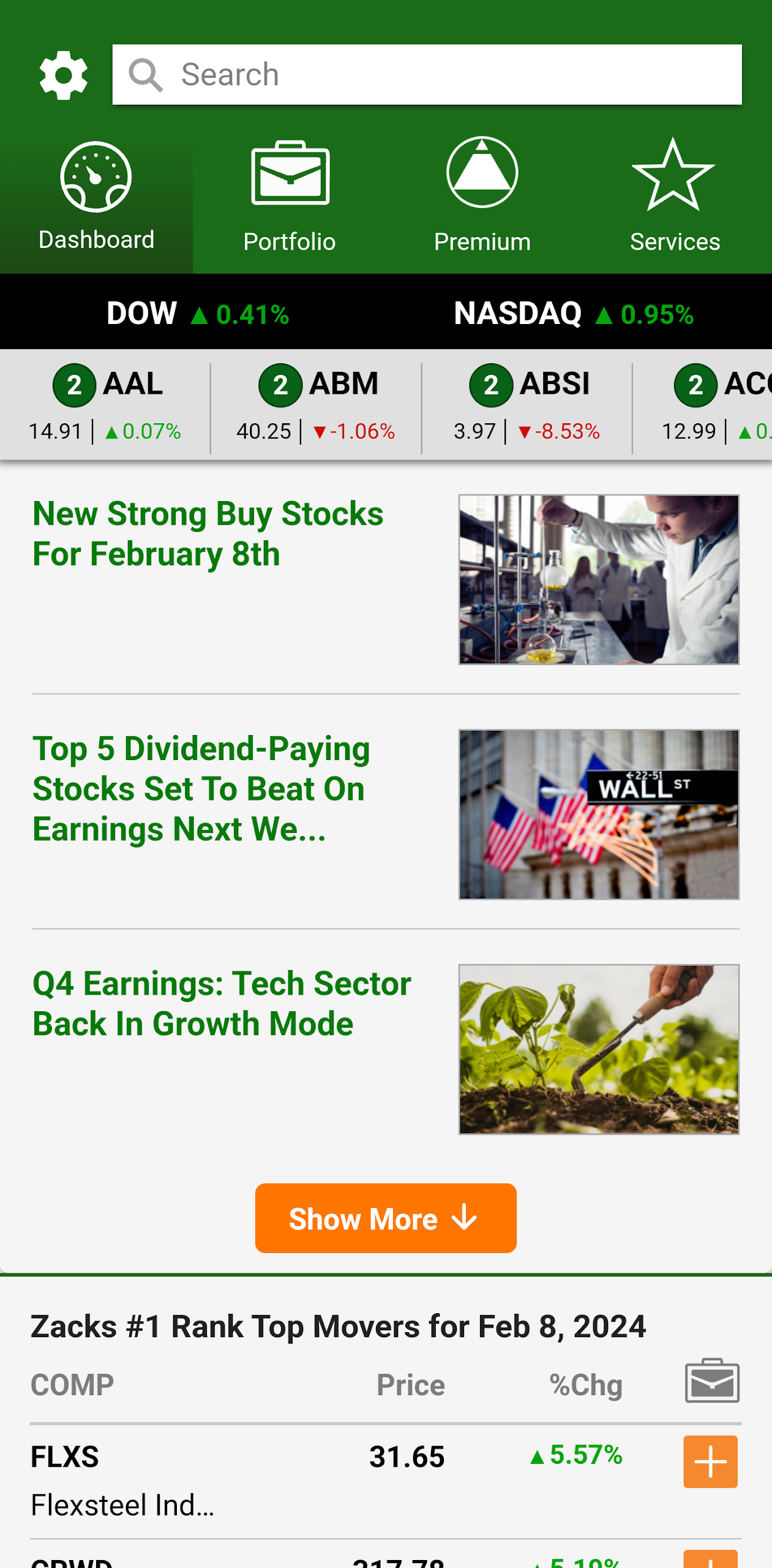 Zacks Stock Research Screenshot1