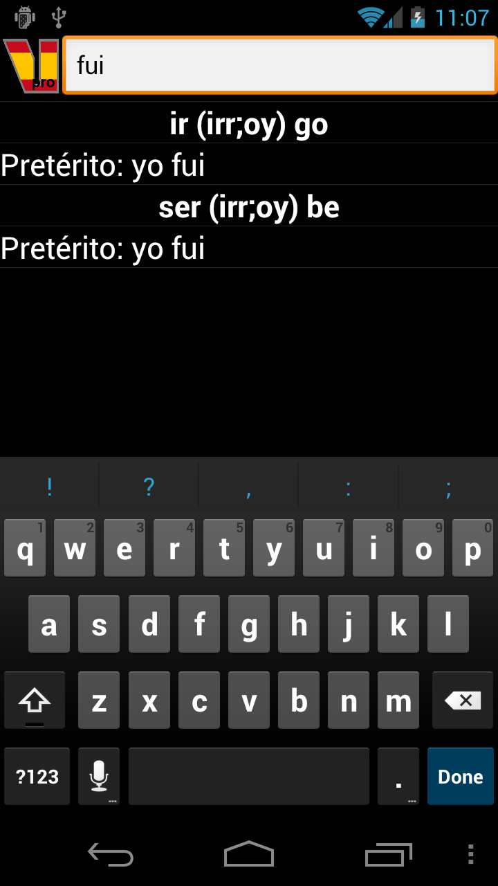 Spanish Verbs Screenshot3