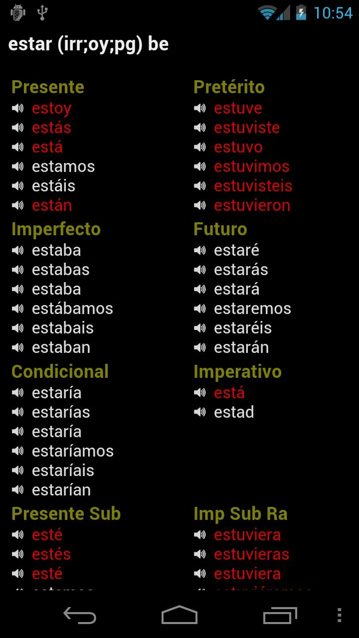 Spanish Verbs Screenshot2