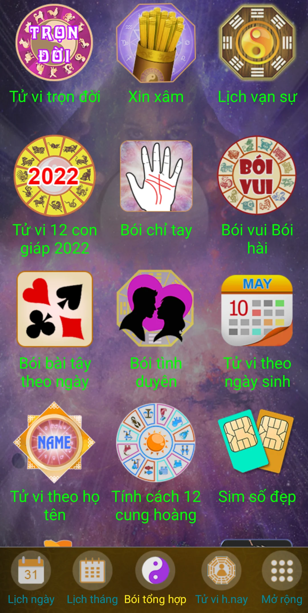 Bói Tổng Hợp - Tử Vi Toàn Tập Screenshot1