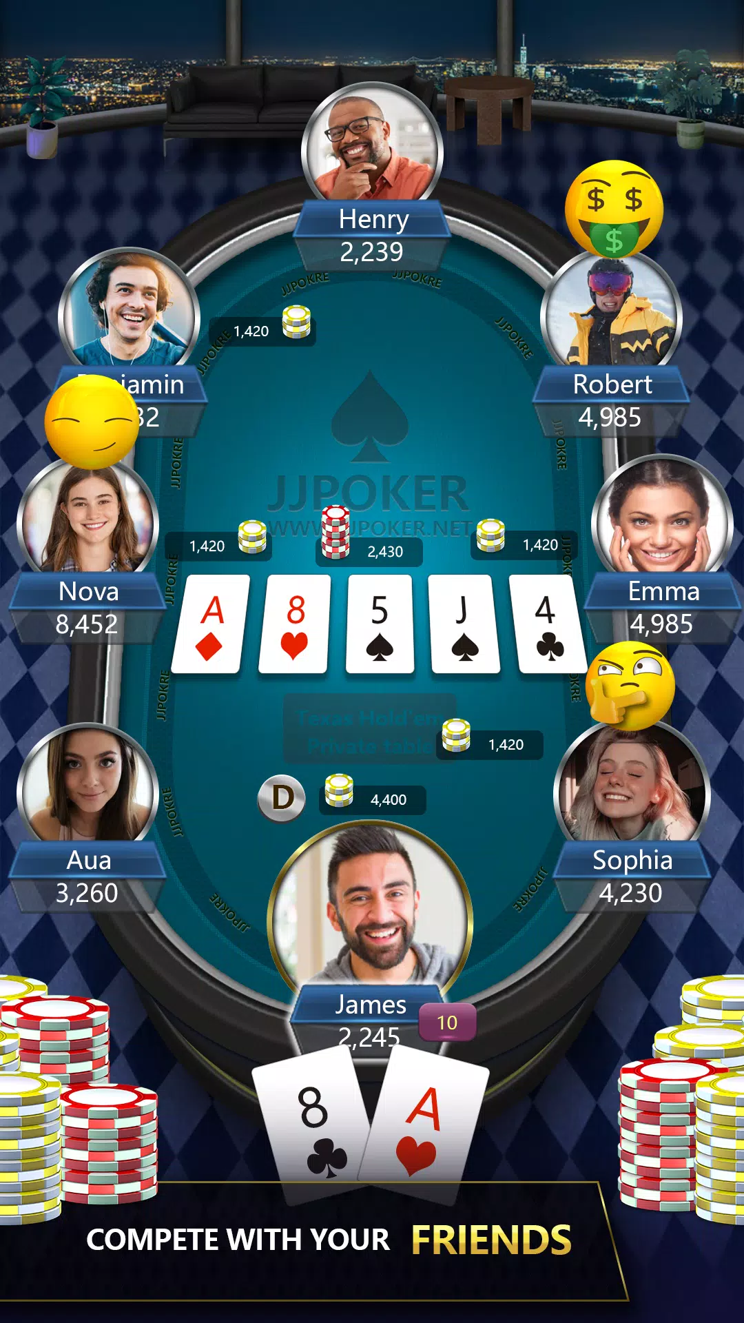 JJPoker Texas Holdem Online Screenshot2