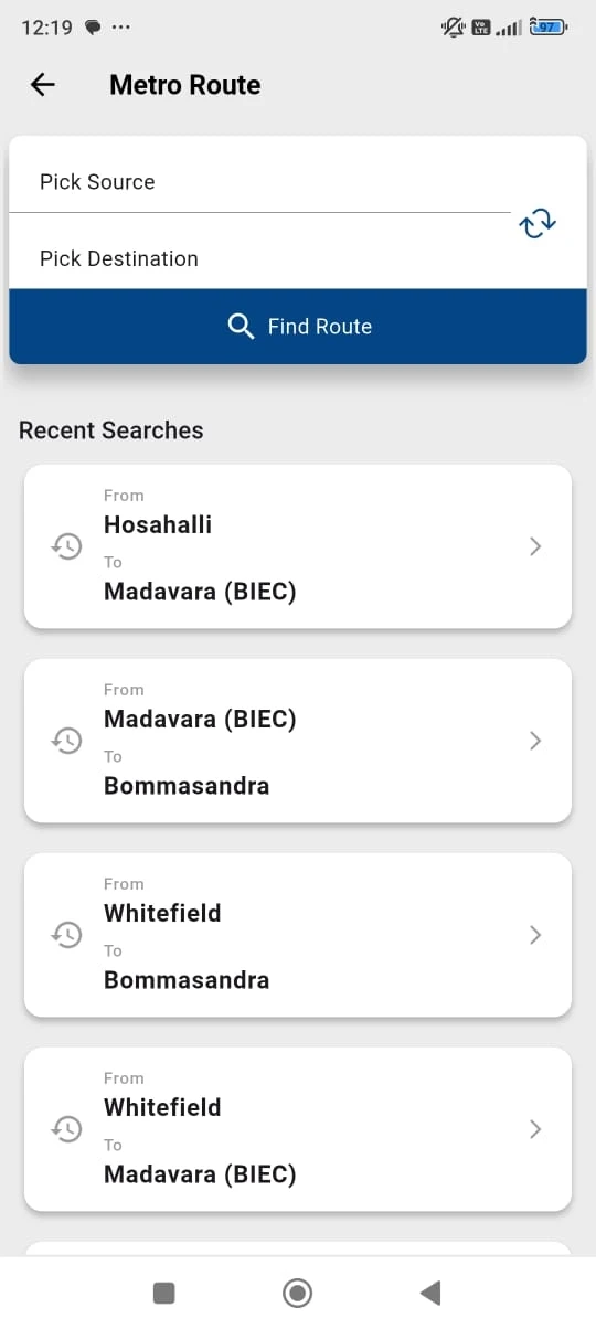 Bangalore Metro Route Map Fare Screenshot5