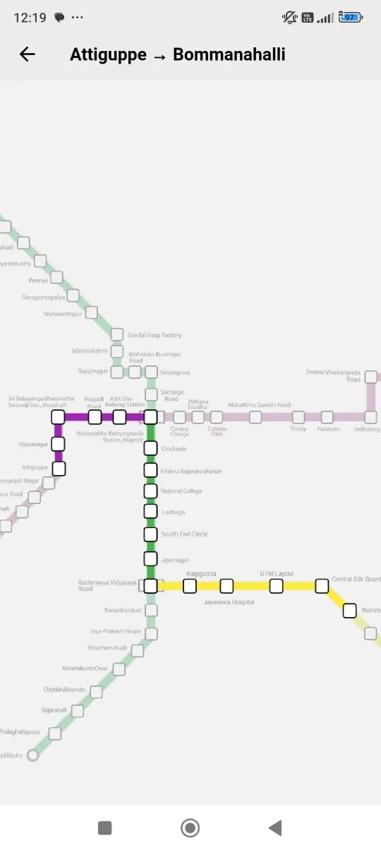 Bangalore Metro Route Map Fare Screenshot3