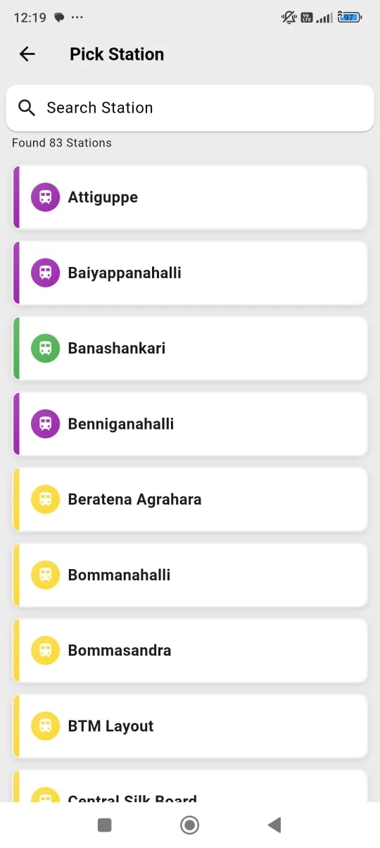 Bangalore Metro Route Map Fare Screenshot6