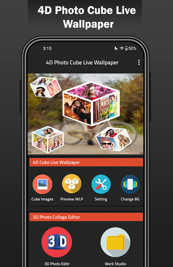 4D Photo Cube Live Wallpaper Screenshot1