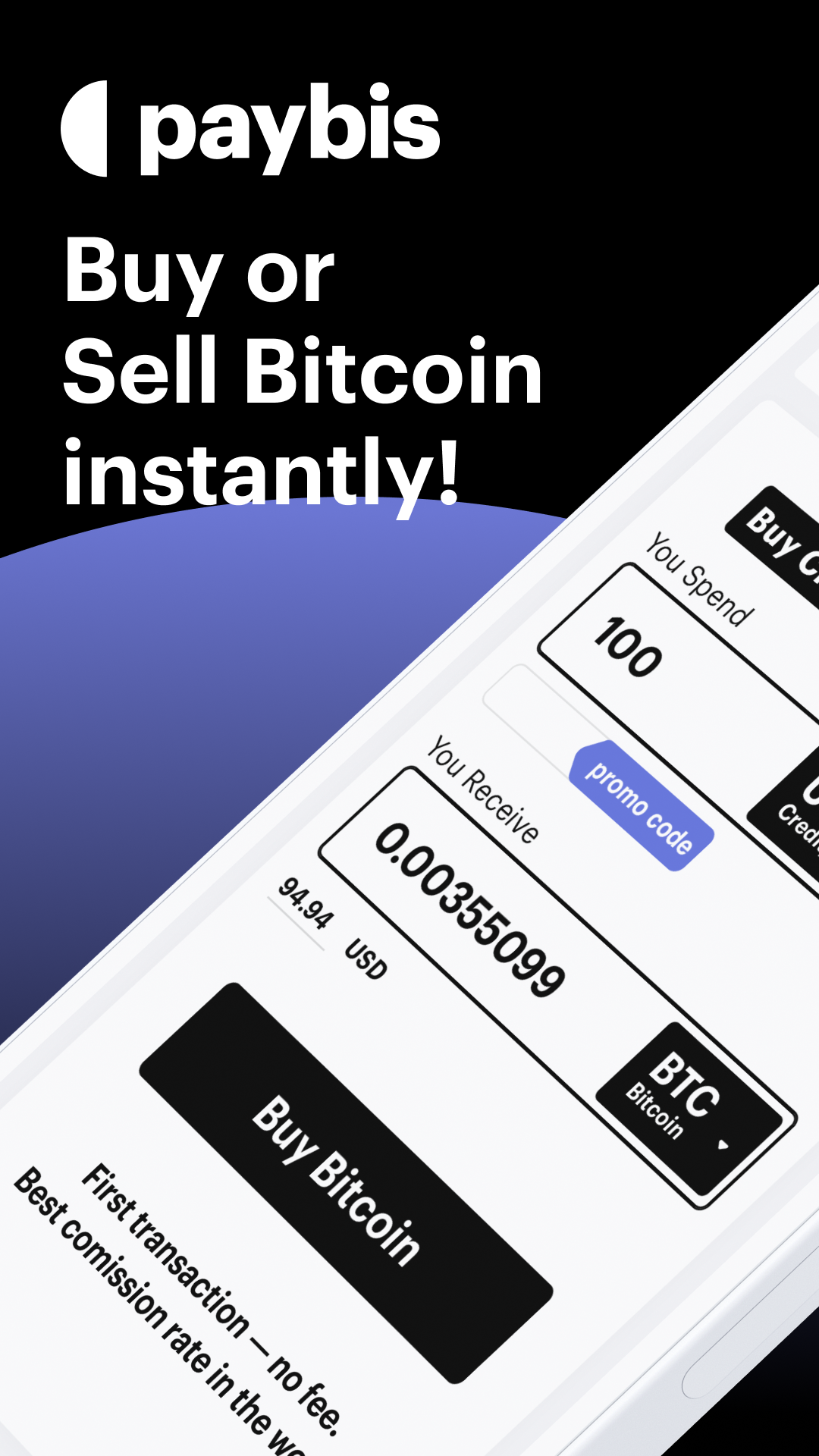 Paybis Crypto Wallet: Buy BTC Screenshot1