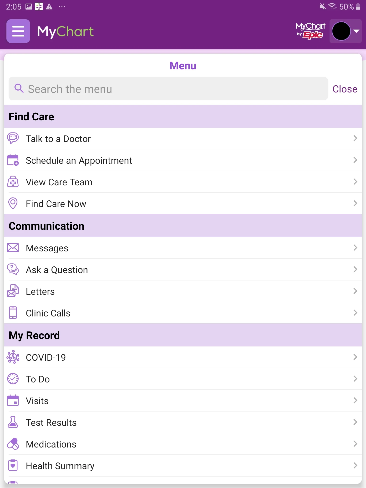 Trinity Health MyChart Screenshot9