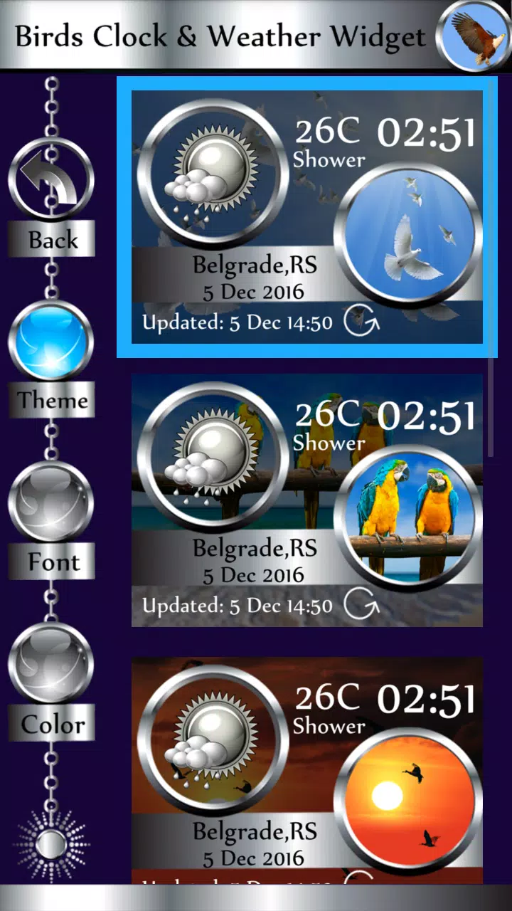 Birds Clock & Weather Widget Screenshot4