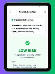 Gout Food Scanner Screenshot8