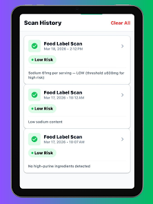 Gout Food Scanner Screenshot9